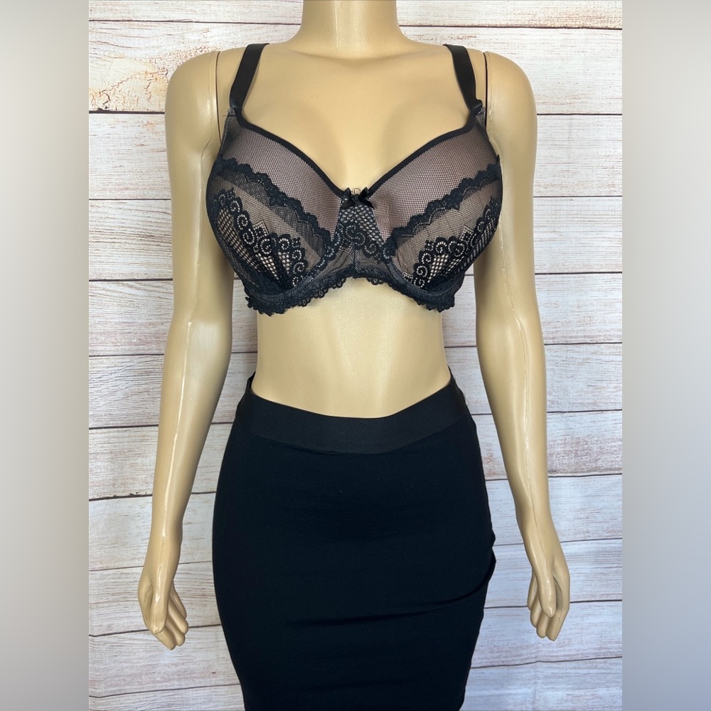Black Bow Women Black Lace Bra Size 40D